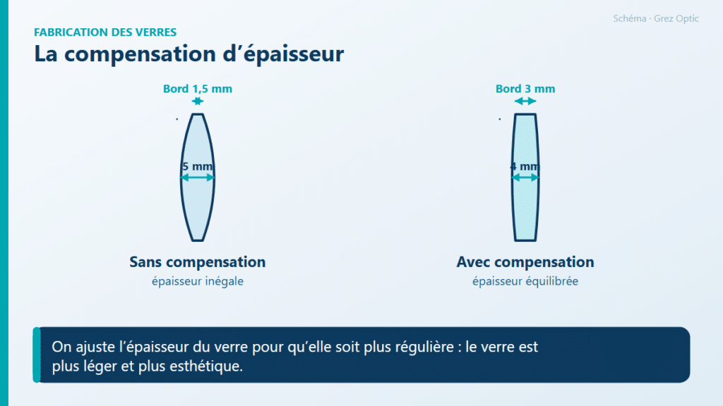 Schéma : La compensation d’épaisseur