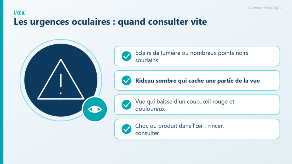 Schéma : Les urgences oculaires : quand consulter vite